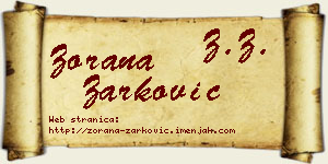 Zorana Žarković vizit kartica